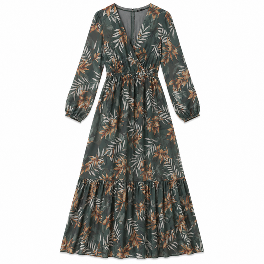 Vestido Longo Tule Estampado