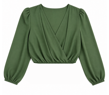 Blusa Cropped Manga Longa