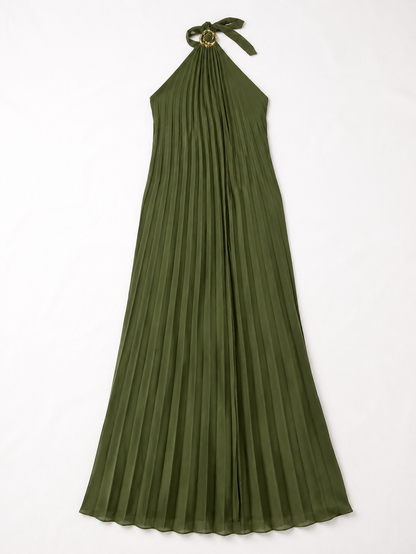 Vestido Longo Aurea Plissado