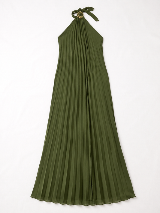 Vestido Longo Aurea Plissado