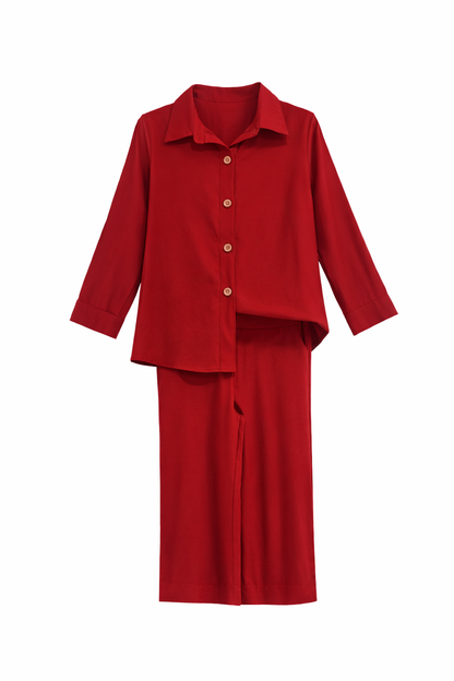 Conjunto Feminino Camisa e Calça Pantalona