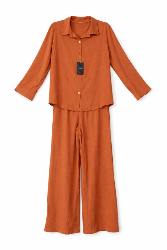 Conjunto Feminino Camisa e Calça Pantalona