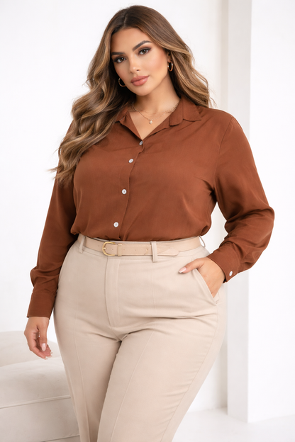 Camisa Social Feminina Viscolinho