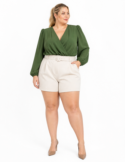 Blusa Cropped Manga Longa