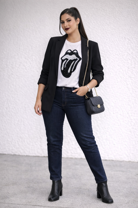 T-Shirt Feminina Bordada Premium – Estampa Exclusiva