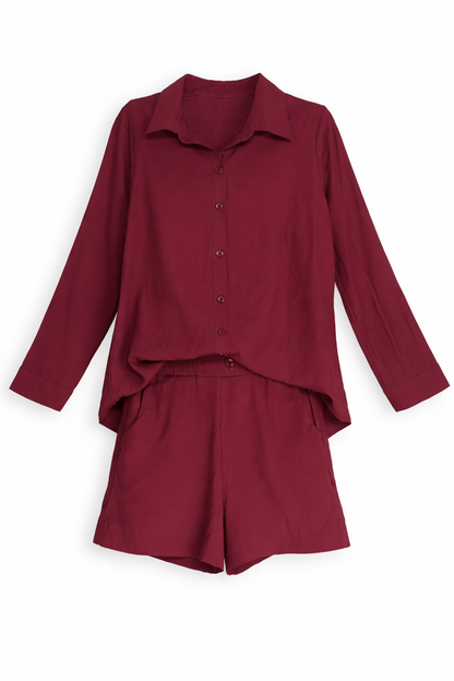 Conjunto Feminino Camisa e Short Social