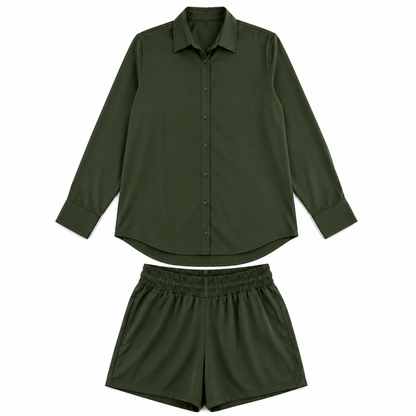 Conjunto Feminino Camisa e Short Social