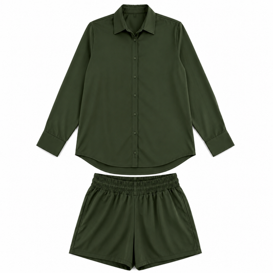 Conjunto Feminino Camisa e Short Social
