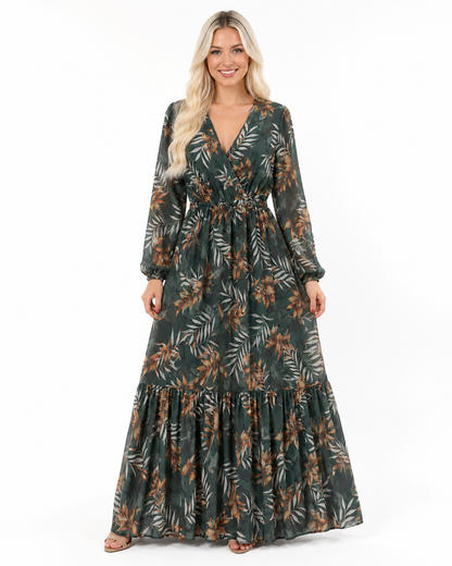 Vestido Longo Tule Estampado