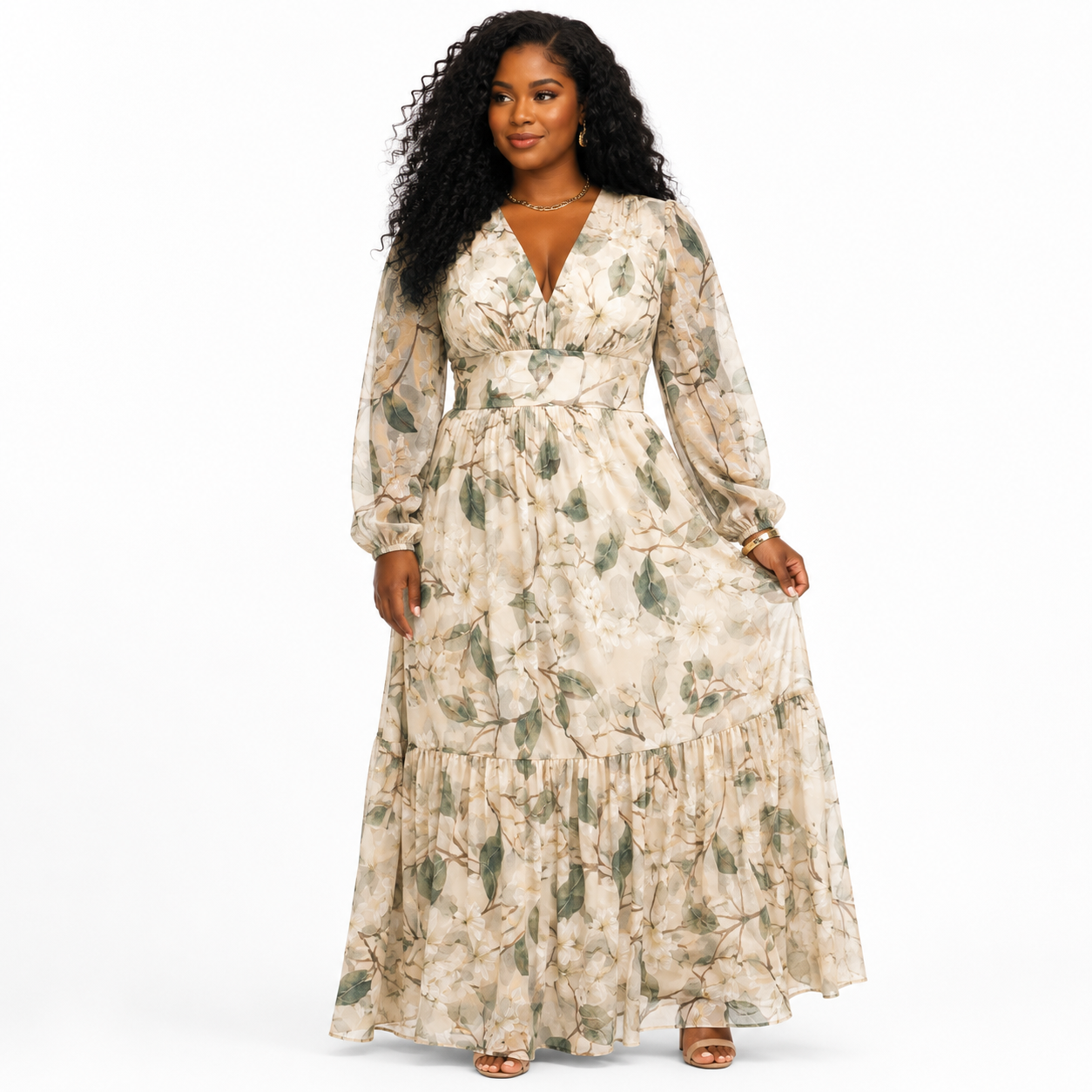 Vestido Longo Tule Estampado